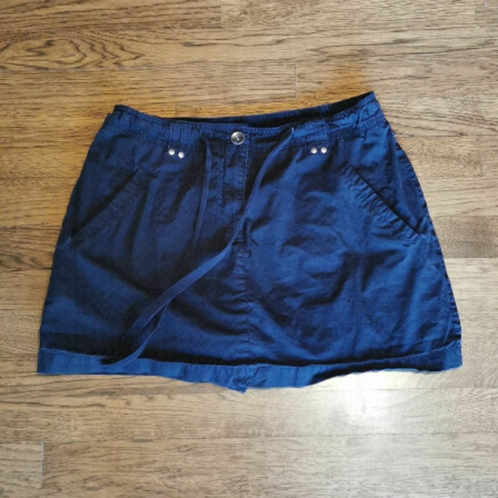 𝅺Reitmans Black Drawstring Skort Pockets 9
